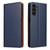 Samsung Galaxy A56 5G Fierre Shann PU Genuine Leather Texture Phone Case - Blue