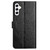 Samsung Galaxy A56 5G Flower Embossed Leather Phone Case - Black