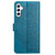 Samsung Galaxy A56 5G Flower Embossed Leather Phone Case - Blue