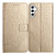 Samsung Galaxy A56 5G Flower Embossed Leather Phone Case - Gold