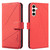 Samsung Galaxy A56 5G Geometric Pattern RFID Leather Phone Case - Red