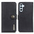 Samsung Galaxy A56 5G KHAZNEH Cowhide Texture Horizontal Flip Leather Phone Case - Black