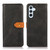 Samsung Galaxy A56 5G KHAZNEH Dual-color Cowhide Texture Flip Leather Phone Case - Black