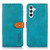Samsung Galaxy A56 5G KHAZNEH Dual-color Cowhide Texture Flip Leather Phone Case - Blue