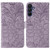 Samsung Galaxy A56 5G Lace Flower Embossing Flip Leather Phone Case - Purple