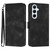 Samsung Galaxy A56 5G Line Pattern Skin Feel Leather Phone Case - Black