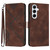 Samsung Galaxy A56 5G Line Pattern Skin Feel Leather Phone Case - Coffee
