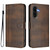 Samsung Galaxy A56 5G Line Splicing Buckle Retro Leather Phone Case - Brown