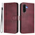 Samsung Galaxy A56 5G Line Splicing Buckle Retro Leather Phone Case - Wine Red
