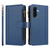 Samsung Galaxy A56 5G Magnetic Closure 9 Card Slots Zipper Leather Case with Hand Strap - Dark Blue