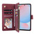 Samsung Galaxy A56 5G Multifunctional Frosted Zipper Wallet Leather Phone Case - Wine Red
