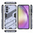 Samsung Galaxy A56 5G Punk Armor 2 in 1 PC + TPU Shockproof Phone Case with Invisible Holder - Grey
