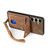 Samsung Galaxy A56 5G Retro Card Wallet Fold Leather Phone Case with Strap - Brown