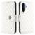 Samsung Galaxy A56 5G Rhombic Texture Flip Leather Phone Case with Lanyard - White Samsung Galaxy A56 5G Rhombic Texture Flip Leather Phone Case with Lanyard - White