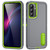 Samsung Galaxy A56 5G Rugged PC Hybrid Silicone Phone Case with Holder - Grey+Fresh Green