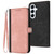 Samsung Galaxy A56 5G Side Buckle Double Fold Hand Strap Leather Phone Case - Pink