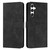 Samsung Galaxy A56 5G Skin Feel Heart Embossed Leather Phone Case with Long Lanyard - Black