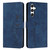 Samsung Galaxy A56 5G Skin Feel Heart Embossed Leather Phone Case with Long Lanyard - Blue