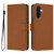 Samsung Galaxy A56 5G Skin Feel Solid Color Leather Phone Case with Lanyard - Brown