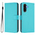 Samsung Galaxy A56 5G Skin Feel Solid Color Leather Phone Case with Lanyard - Lake Blue