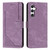 Samsung Galaxy A56 5G Skin Feel Stripe Pattern Leather Phone Case with Lanyard - Purple
