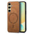 Samsung Galaxy A56 5G Solid Color Retro Magsafe PU Back Cover Phone Case - Brown