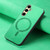 Samsung Galaxy A56 5G Solid Color Retro Magsafe PU Back Cover Phone Case - Green