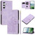 Samsung Galaxy A56 5G Tulips Embossed Leather Phone Case with Lanyard - Purple