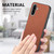 Samsung Galaxy A56 5G Twill Fabric Leather Skin Back Phone Case - Brown