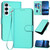 Samsung Galaxy A56 5G YX0070 Carbon Fiber Buckle Leather Phone Case with Lanyard - Light Blue