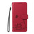 Samsung Galaxy S25 FE 5G Adorable Cat Embossed Pattern Flip Leather Phone Case - Red