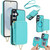 Samsung Galaxy S25 FE 5G AwQuer 2 in 1 Crossbody Zipper Wallet Leather Back Phone Case - Light Green