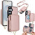 Samsung Galaxy S25 FE 5G AwQuer 2 in 1 Crossbody Zipper Wallet Leather Back Phone Case - Rose Gold