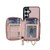 Samsung Galaxy S25 FE 5G AwQuer 2 in 1 Crossbody Zipper Wallet Leather Back Phone Case - Rose Gold