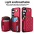 Samsung Galaxy S25 FE 5G AwQuer Crossbody Zipper Wallet Rhombic Leather Back Phone Case - Red
