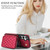Samsung Galaxy S25 FE 5G AwQuer Crossbody Zipper Wallet Rhombic Leather Back Phone Case - Red