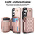 Samsung Galaxy S25 FE 5G AwQuer Crossbody Zipper Wallet Rhombic Leather Back Phone Case - Rose Gold