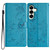 Samsung Galaxy S25 FE 5G Butterflies and Flowers Leather Phone Case - Blue