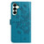 Samsung Galaxy S25 FE 5G Butterfly Flutter Pattern Embossed Leather Phone Case - Blue