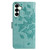 Samsung Galaxy S25 FE 5G Butterfly Flutter Pattern Embossed Leather Phone Case - Green