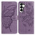Samsung Galaxy S25 FE 5G Butterfly Flutter Pattern Embossed Leather Phone Case - Purple