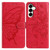 Samsung Galaxy S25 FE 5G Butterfly Flutter Pattern Embossed Leather Phone Case - Red
