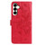 Samsung Galaxy S25 FE 5G Butterfly Flutter Pattern Embossed Leather Phone Case - Red