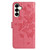 Samsung Galaxy S25 FE 5G Butterfly Flutter Pattern Embossed Leather Phone Case - Rose Red