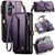 Samsung Galaxy S25 FE 5G CaseMe C36 Card Slots Zipper Wallet RFID Anti-theft Leather Phone Case - Purple
