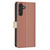 Samsung Galaxy S25 FE 5G Color Matching RFID Anti-theft Leather Phone Case - Brown