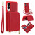Samsung Galaxy S25 FE 5G Crossbody Zipper RFID Card Bag Phone Case - Red