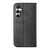 Samsung Galaxy S25 FE 5G Cubic Grid Calf Texture Magnetic Leather Phone Case - Black