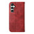 Samsung Galaxy S25 FE 5G Cubic Grid Calf Texture Magnetic Leather Phone Case - Red