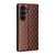 Samsung Galaxy S25 FE 5G Cubic Grid Texture Flip Leather Phone Case - Brown
